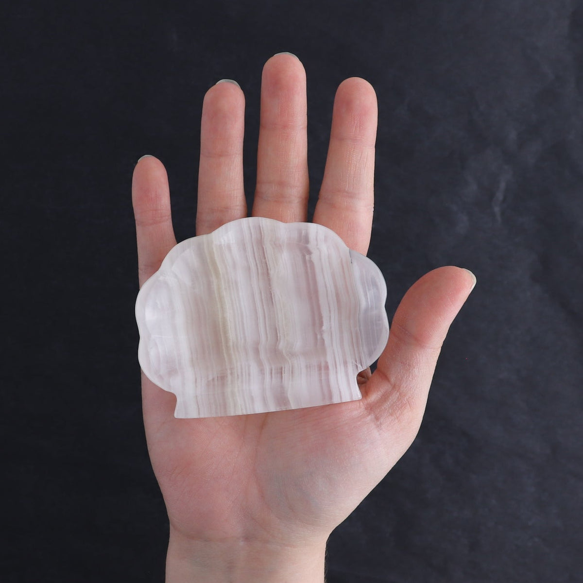 One Mexican Onyx/Calcite White Shell Dish