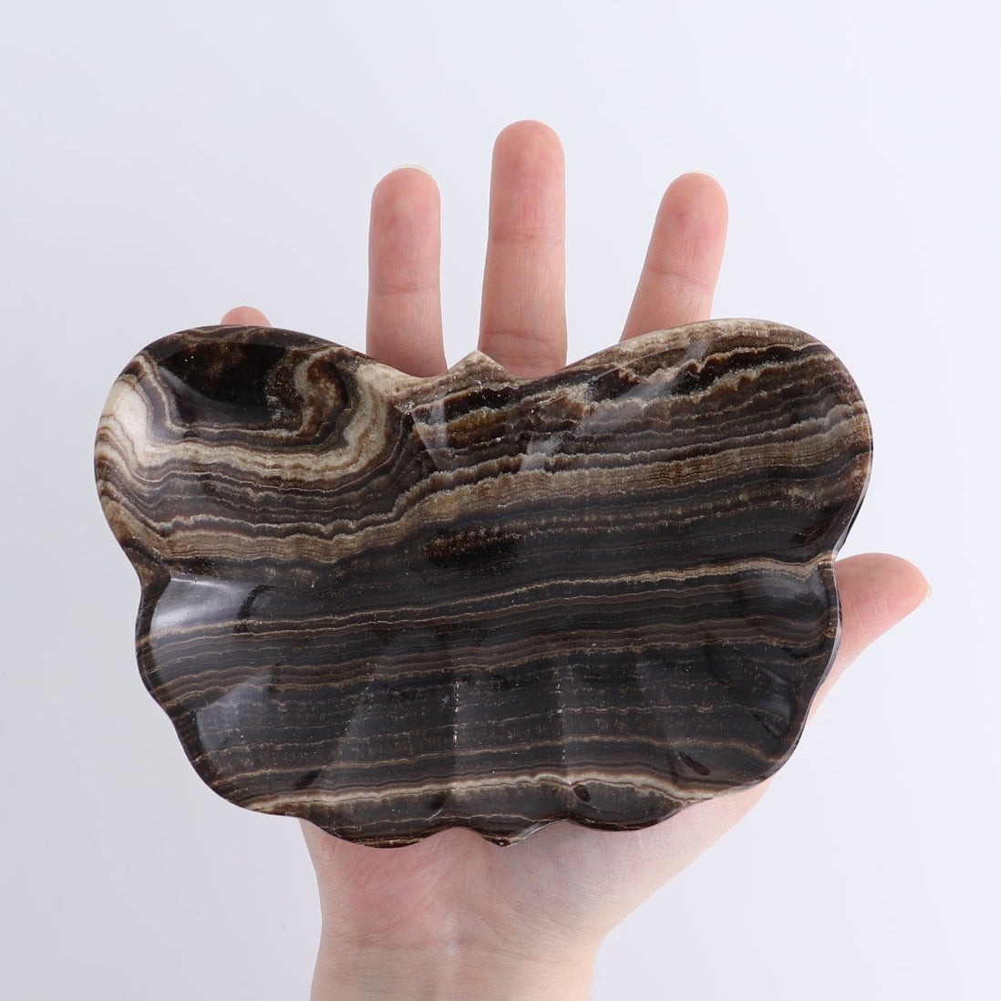 One Butterfly Bowl Mexican Onyx/Calcite Chocolate