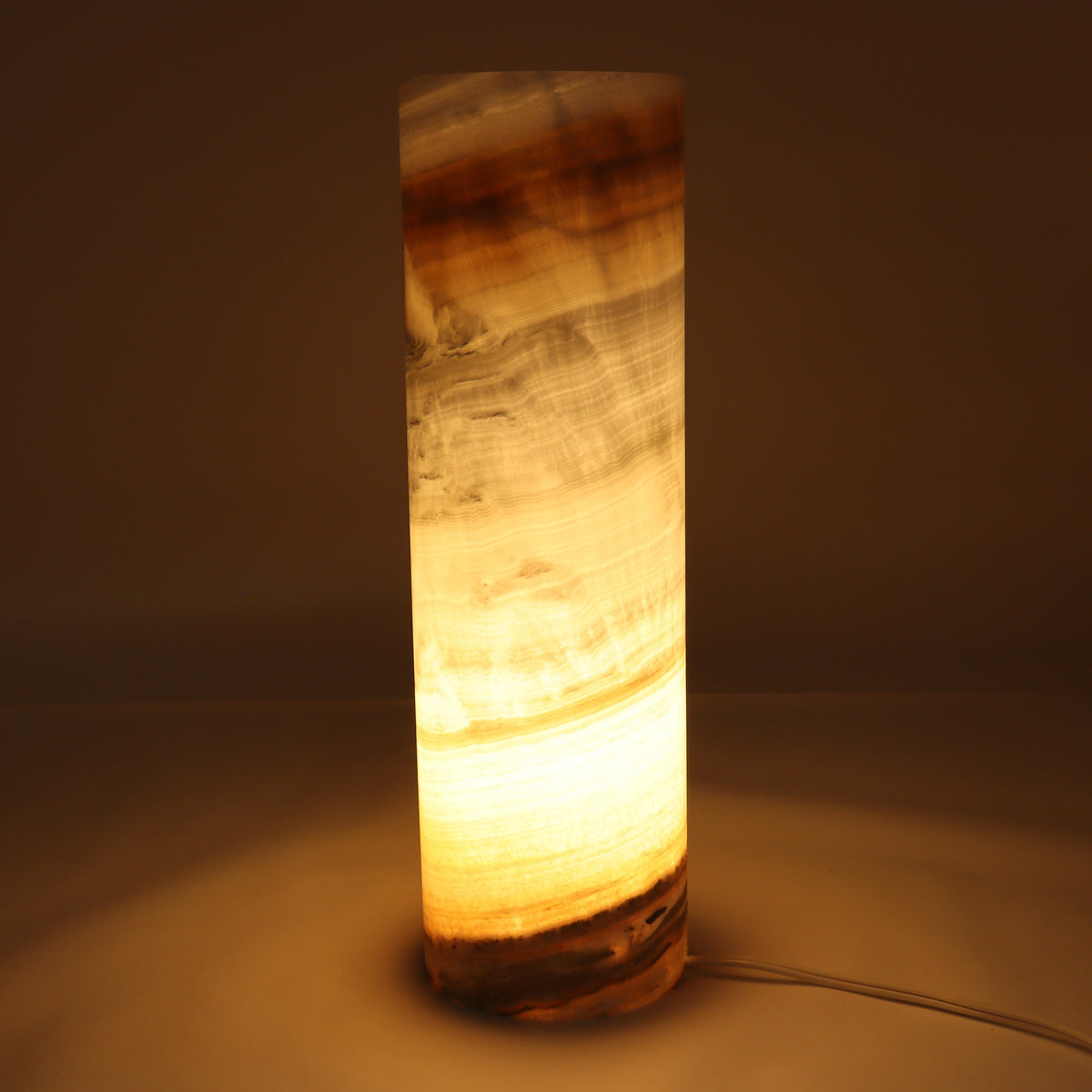 One White & Honey Onyx Lamp Blind | Mi Esperanza Minerals | Supplier of Crystals and Onyx