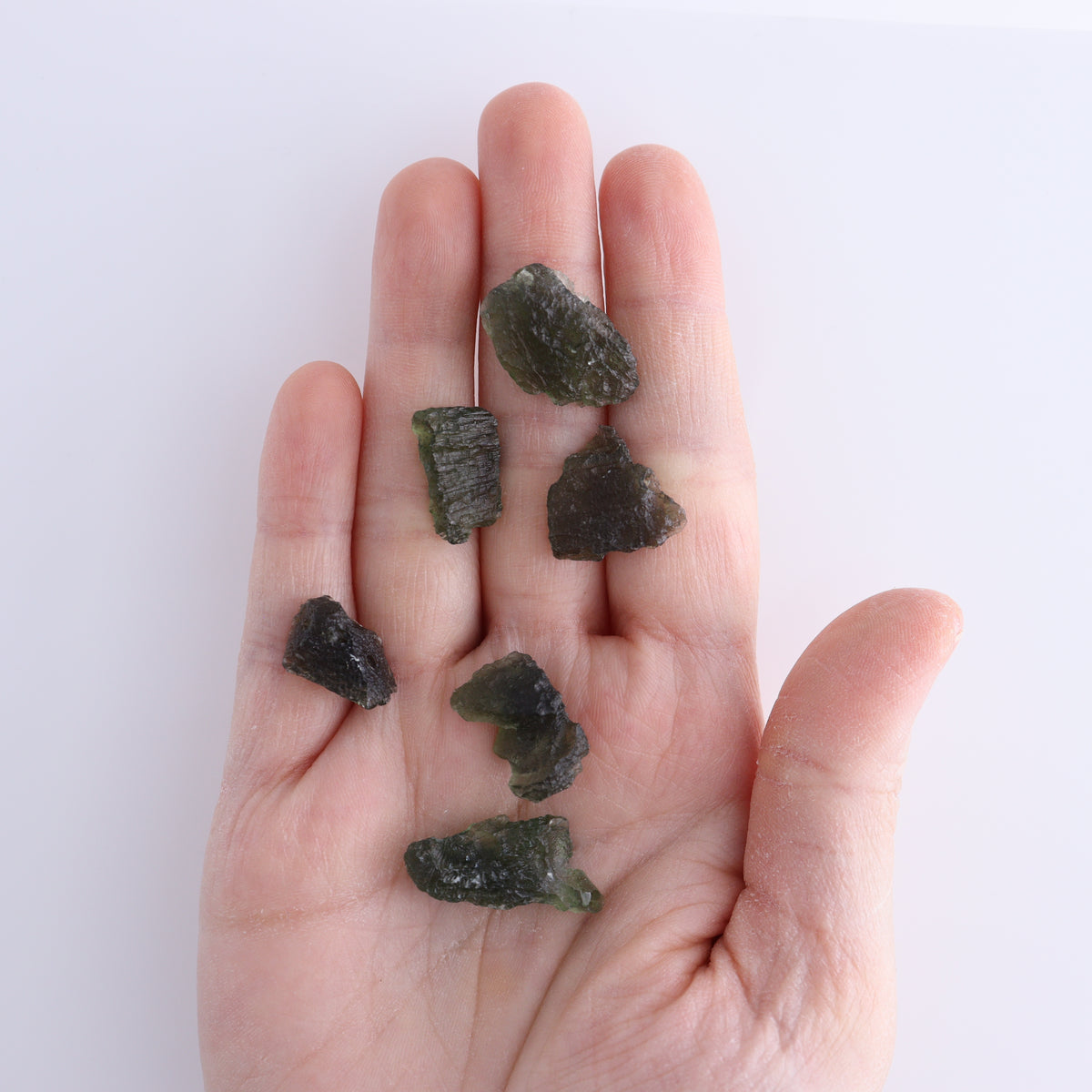 Moldavite Pieces Set of 6 | Mi Esperanza Minerals | Supplier of Crystals and Onyx