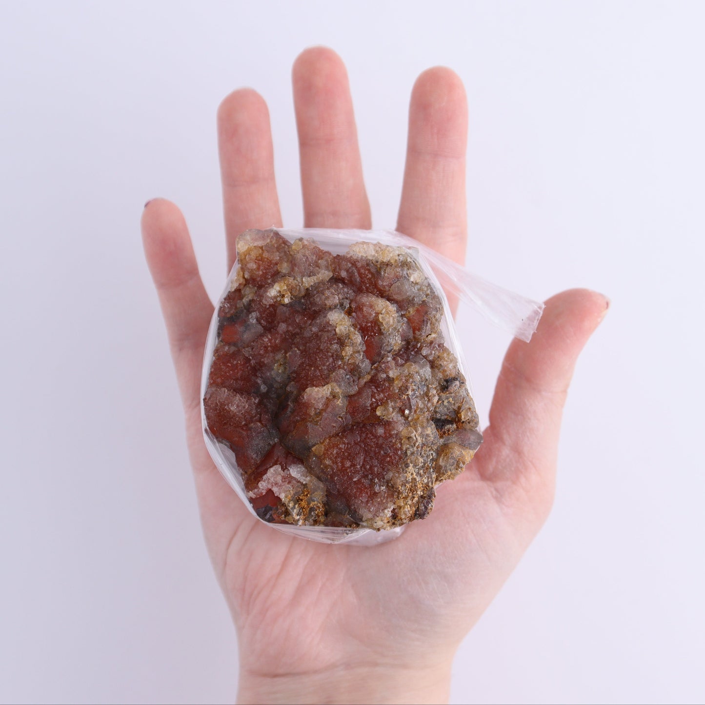 Quartz Hematite Inclusions Flat from Morocco