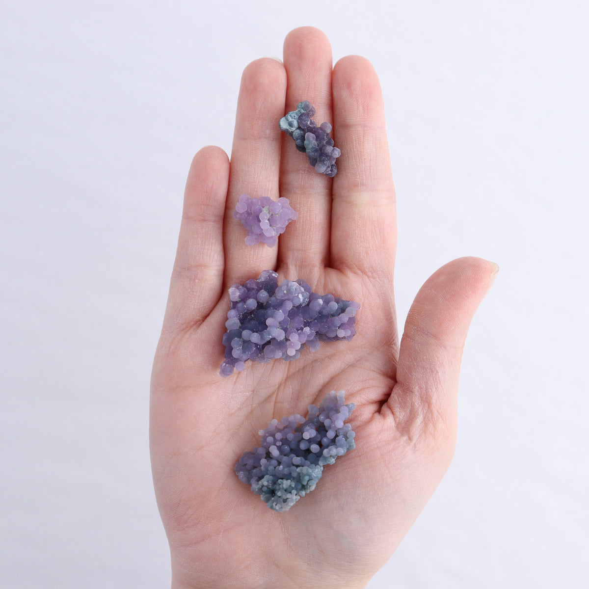 Grape Agate Cluster Set of 54 | Mi Esperanza Minerals | Supplier of Crystals and Onyx