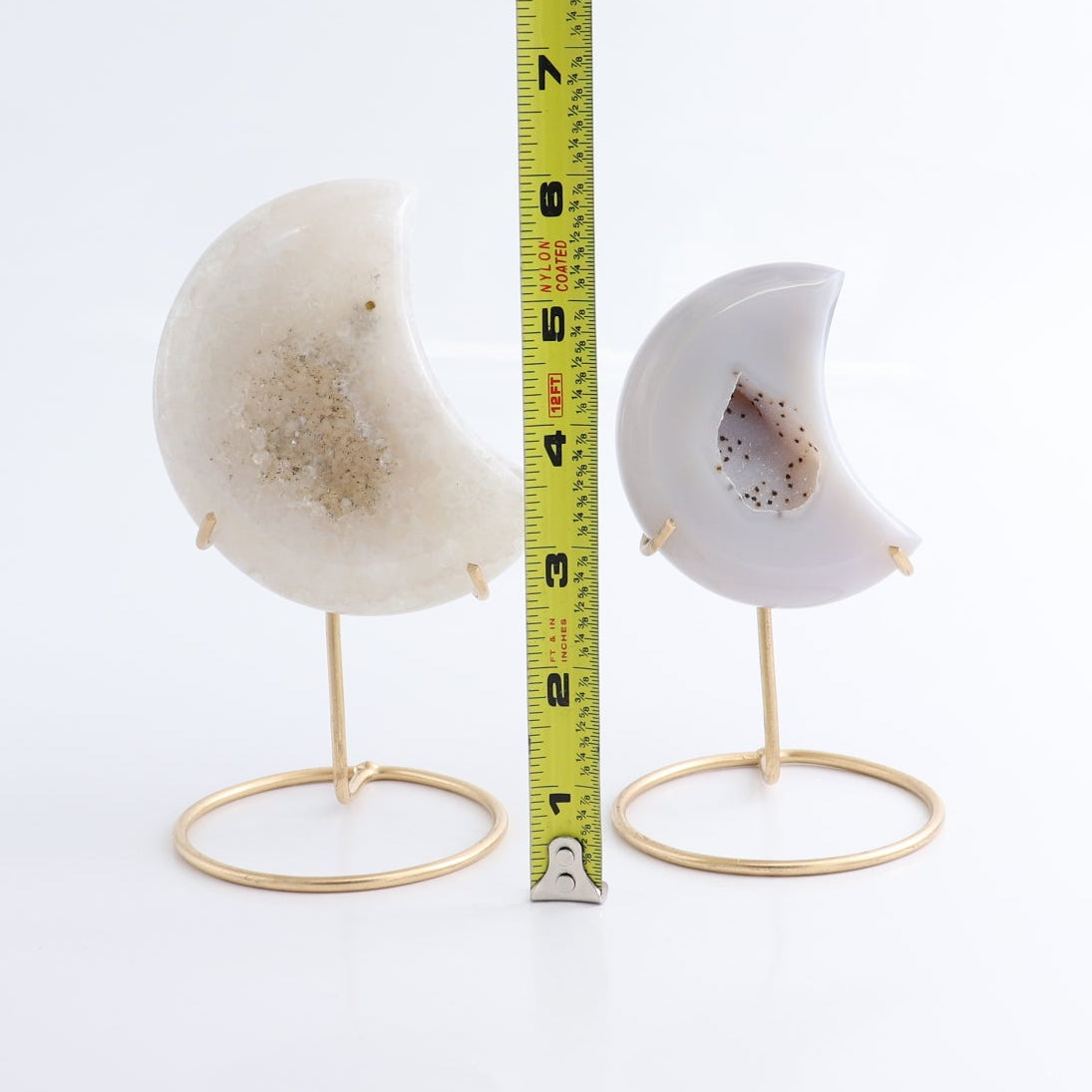 Agate Moons with Stand Set of 5 | Mi Esperanza Minerals | Supplier of Crystals and Onyx