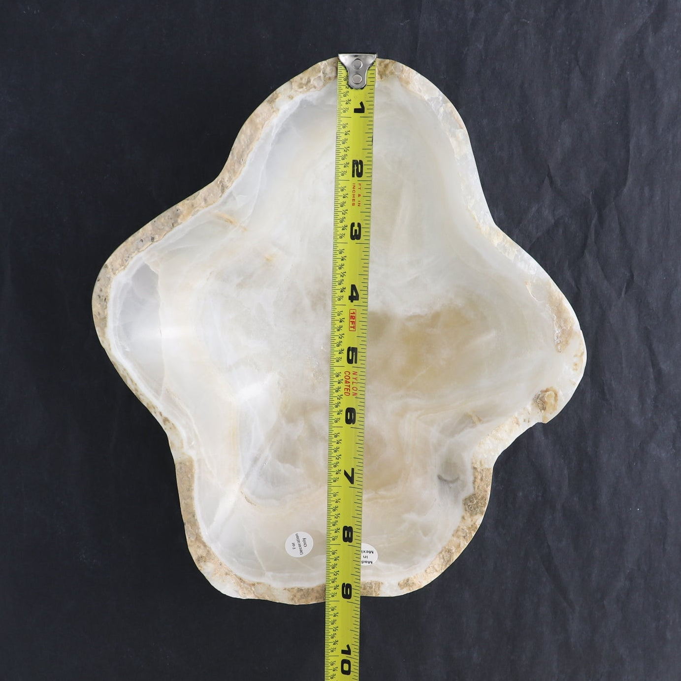 One Bowl Mexican Onyx/Calcite White & Honey Stone Edge