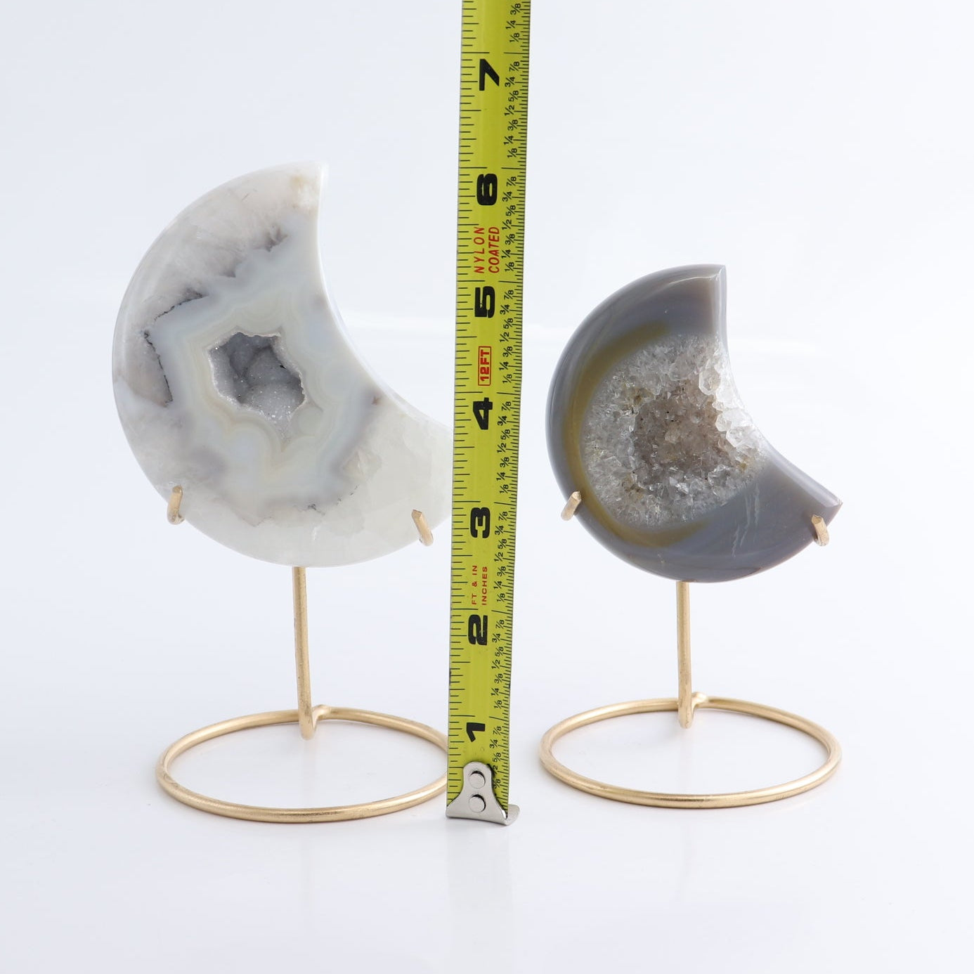 Agate Moons with Stand Set of 5