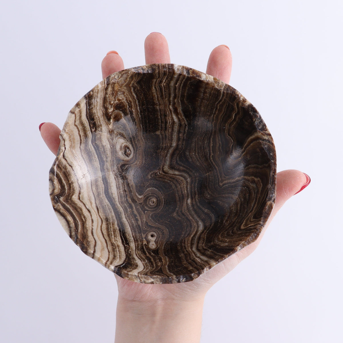 One Bowl (12 cm) Mexican Onyx/Calcite Chocolate Rough | Mi Esperanza Minerals | Supplier of Crystals and Onyx