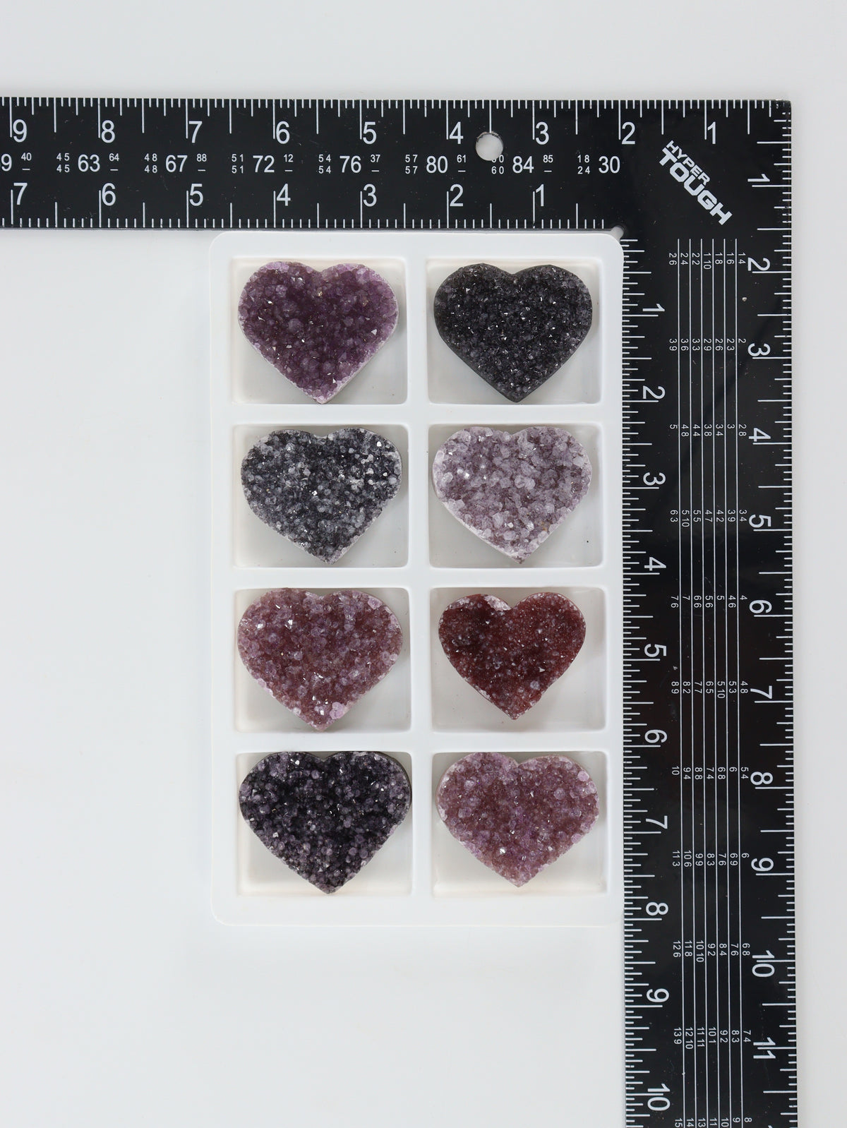 Amethyst Hearts Set of 8 - wholesale crystals