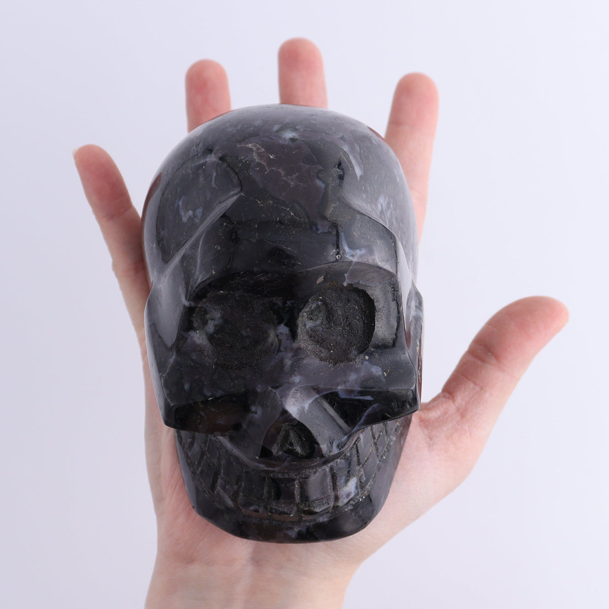 Indigo Gabbro Skulls Set of 2 | Mi Esperanza Minerals | Supplier of Crystals and Onyx