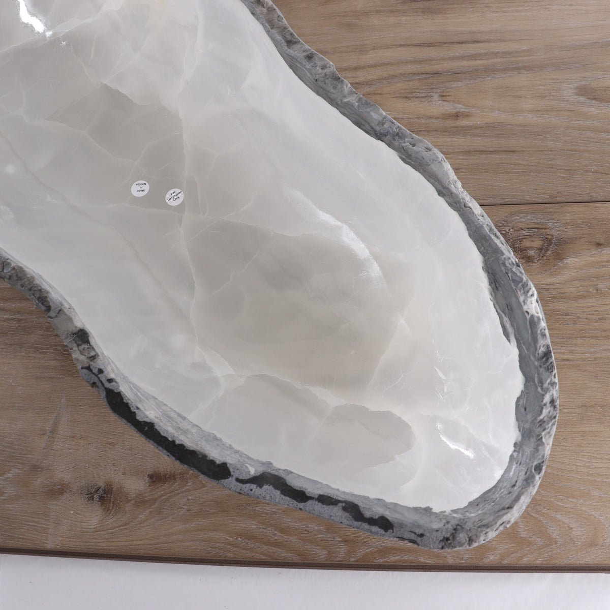 Mexican Onyx/Calcite Canoe Bowl 36" | Mi Esperanza Minerals | Supplier of Crystals and Onyx