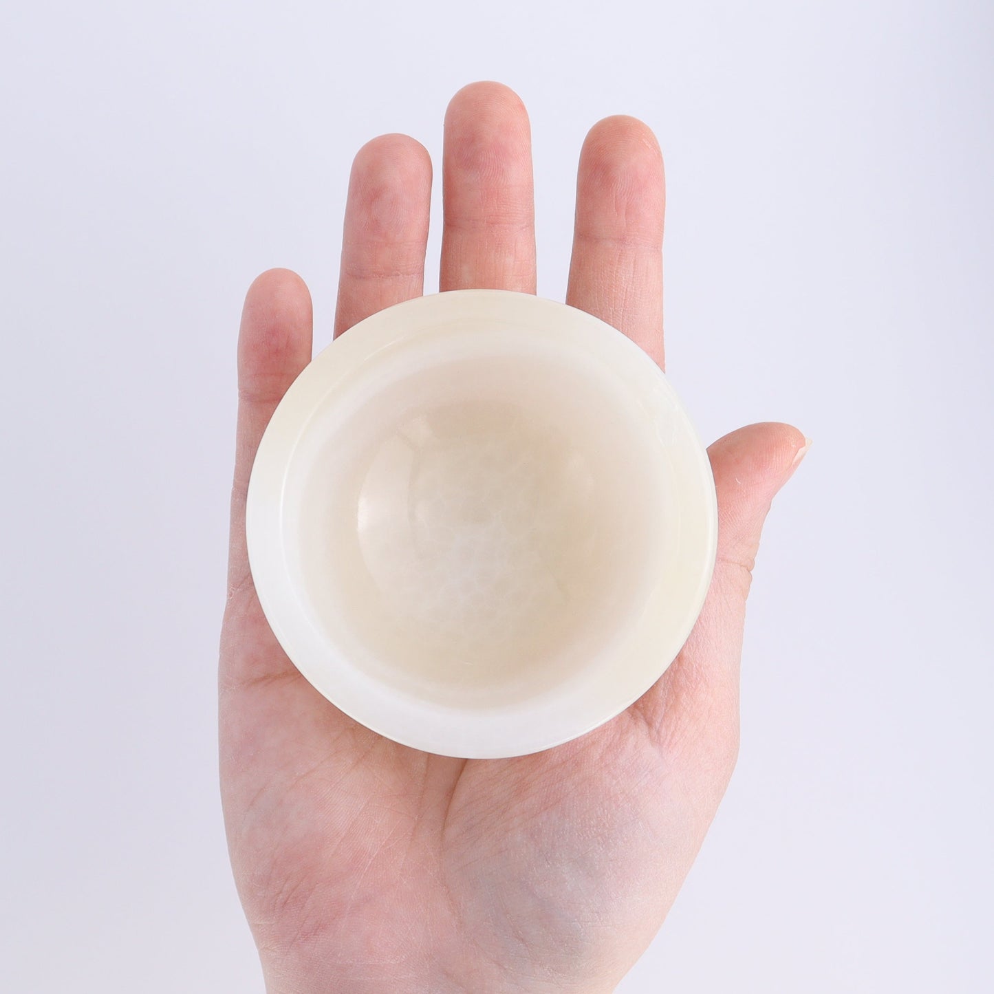 One Mexican White Onyx/Calcite Little Round Bowl | Mi Esperanza Minerals | Supplier of Crystals and Onyx