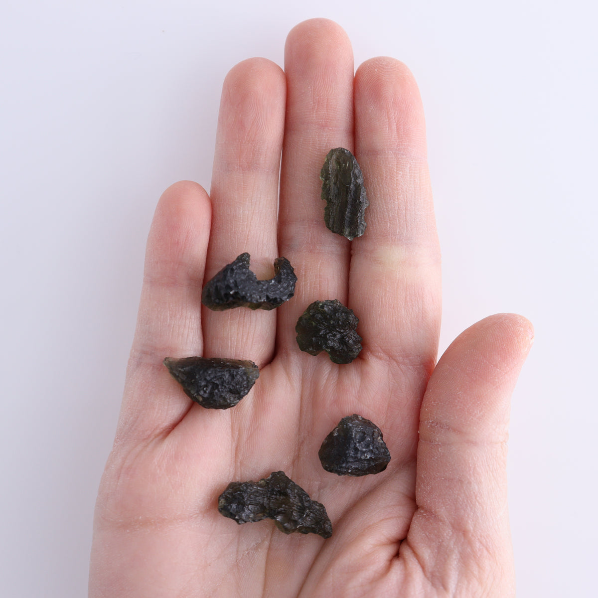 Moldavite Pieces Set of 6 | Mi Esperanza Minerals | Supplier of Crystals and Onyx