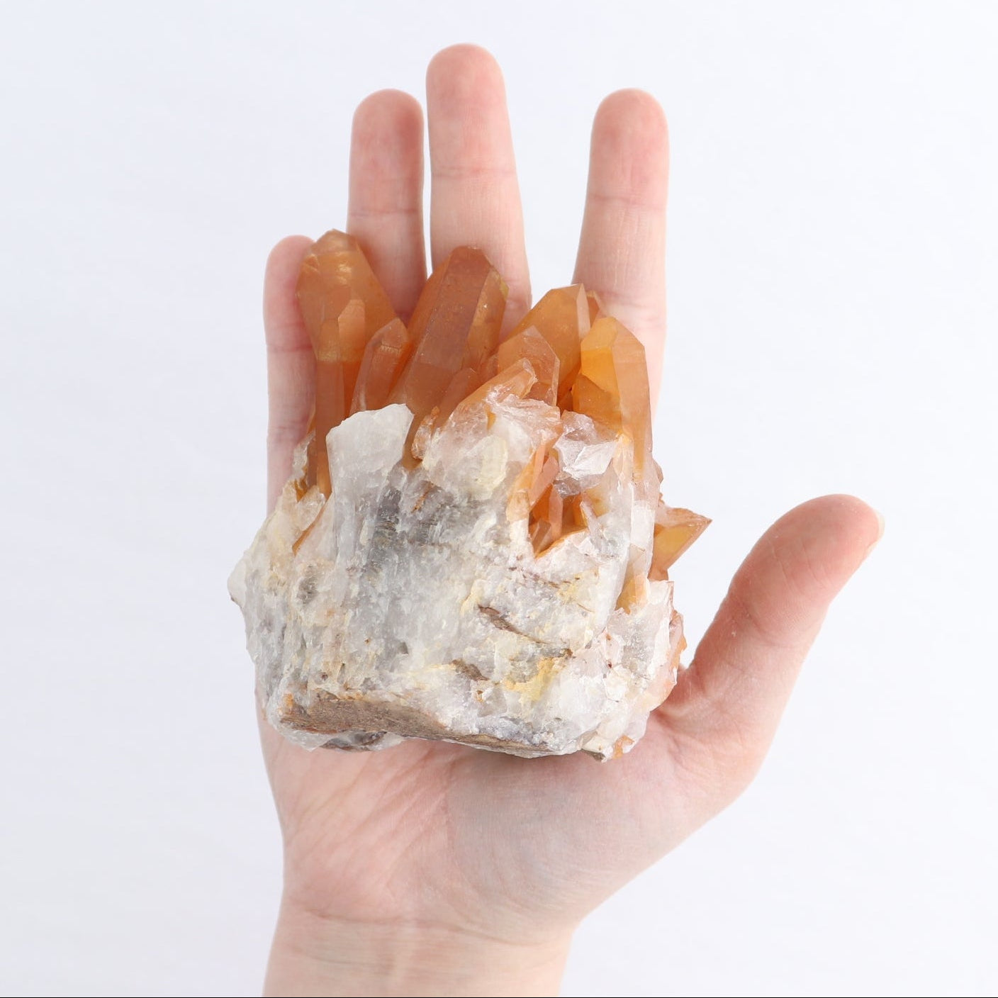 Dark Tangerine Quartz Clusters Set of 6 | Mi Esperanza Minerals | Supplier of Crystals and Onyx