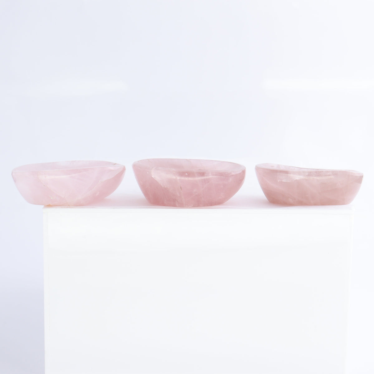Rose Quartz Bowls Set of 7 | Mi Esperanza Minerals | Supplier of Crystals and Onyx
