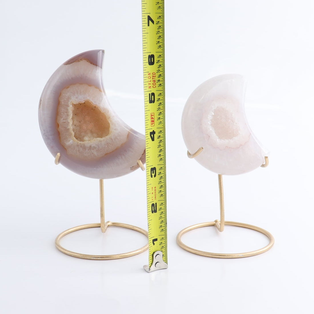 Agate Moons with Stand Set of 5 | Mi Esperanza Minerals | Supplier of Crystals and Onyx
