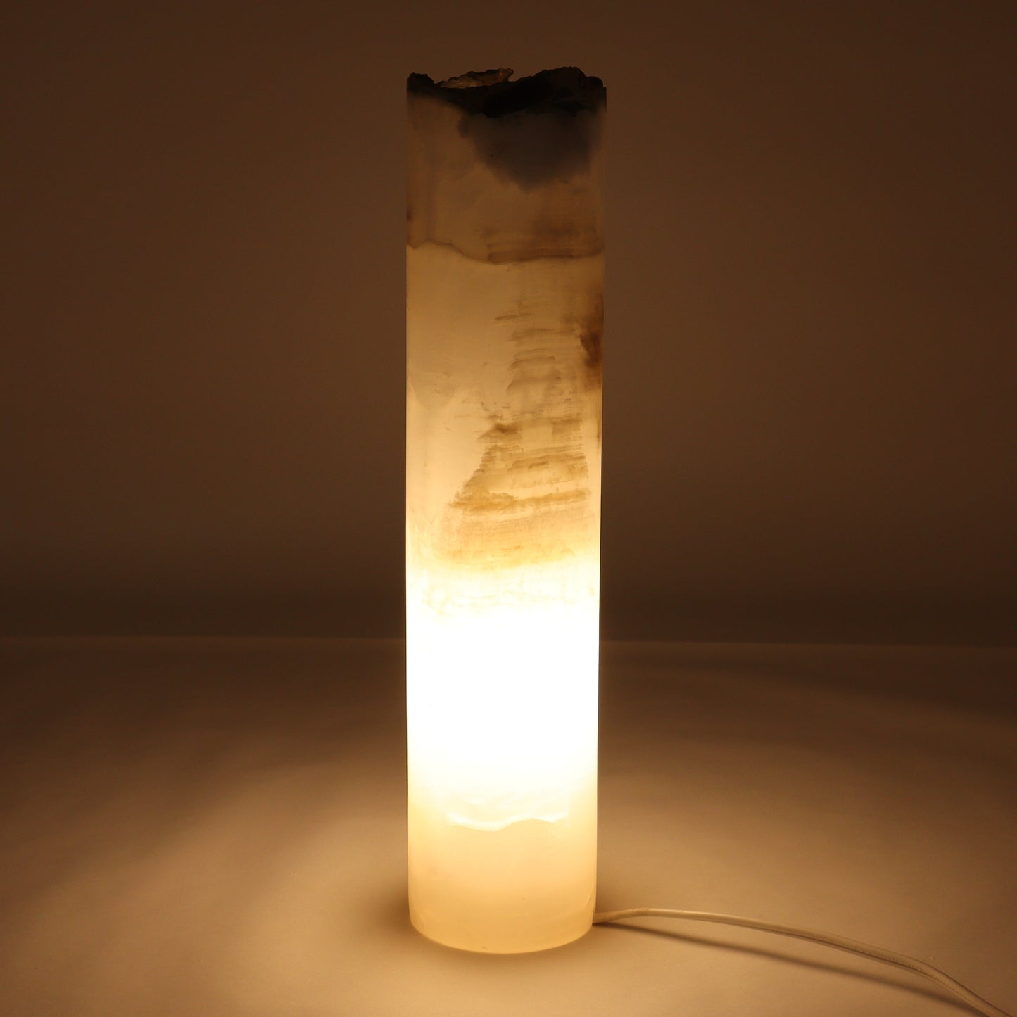 One White Onyx with Stone Edge Lamp Blind | Mi Esperanza Minerals | Supplier of Crystals and Onyx
