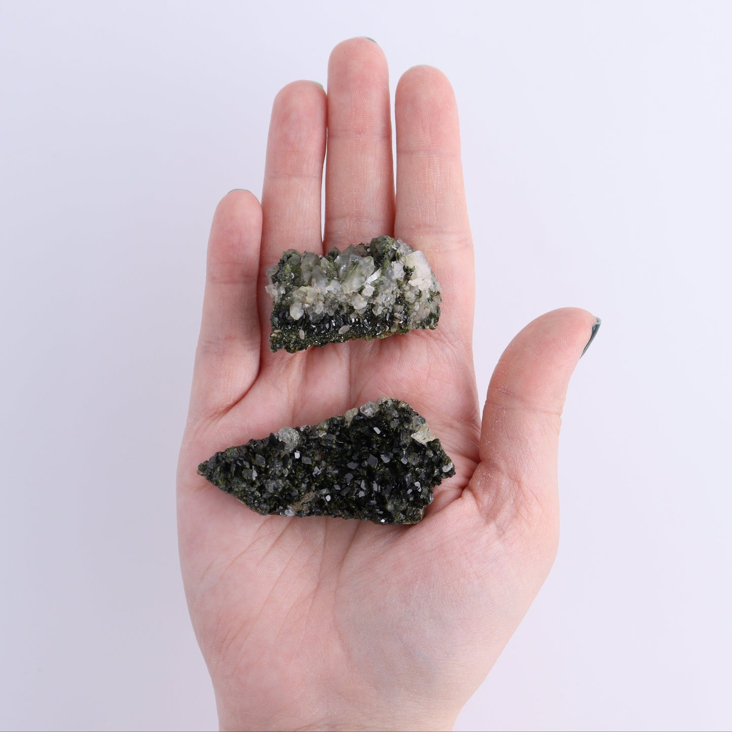 Epidote Set of 15 | Mi Esperanza Minerals | Supplier of Crystals and Onyx