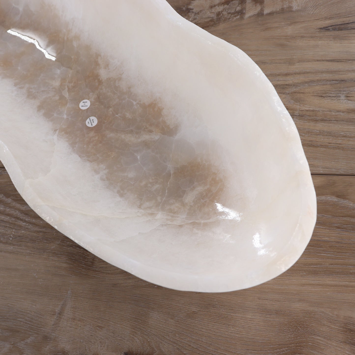 Mexican Onyx/Calcite Canoe Bowl 24" | Mi Esperanza Minerals | Supplier of Crystals and Onyx