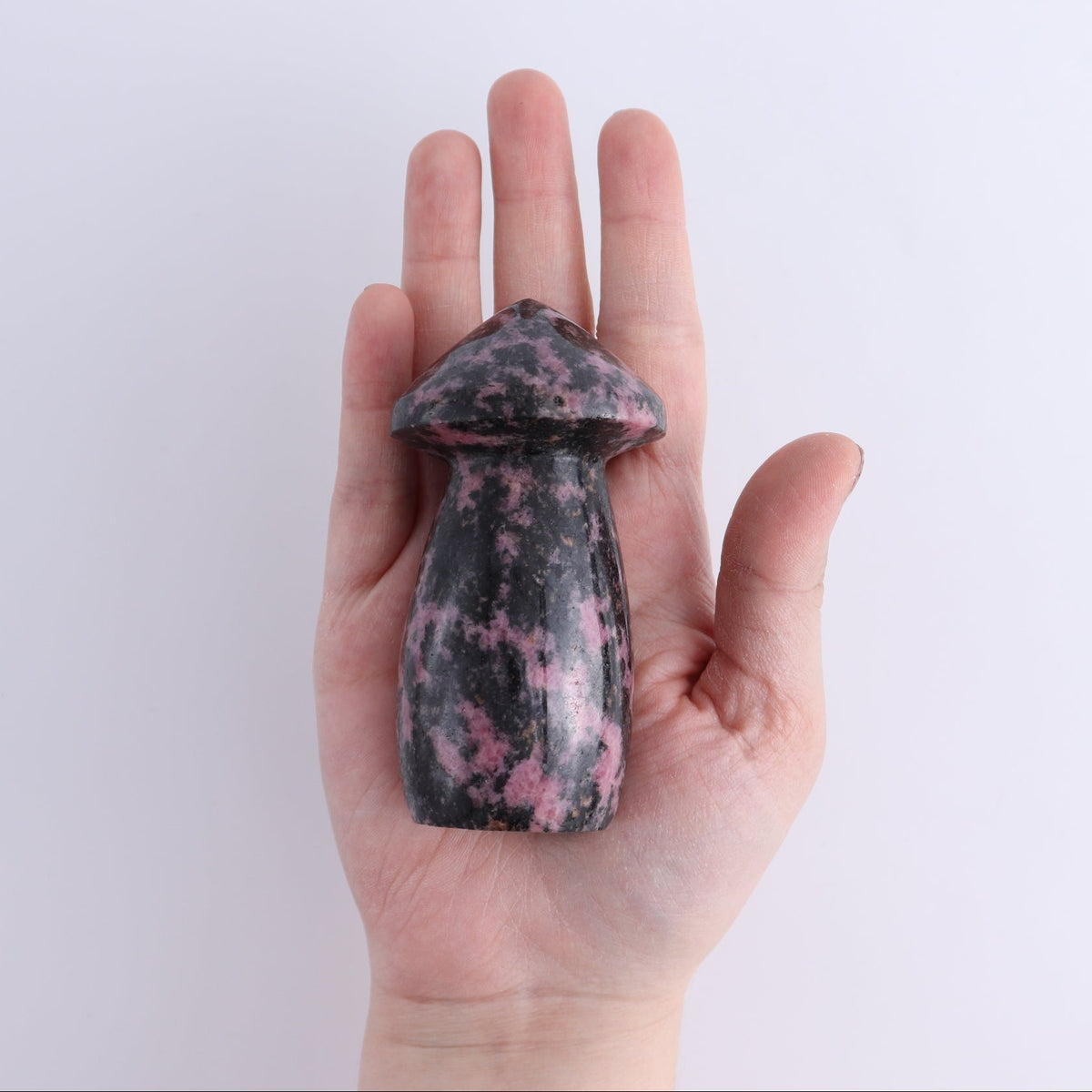 Rhodonite Mushrooms Set of 8 | Mi Esperanza Minerals | Supplier of Crystals and Onyx