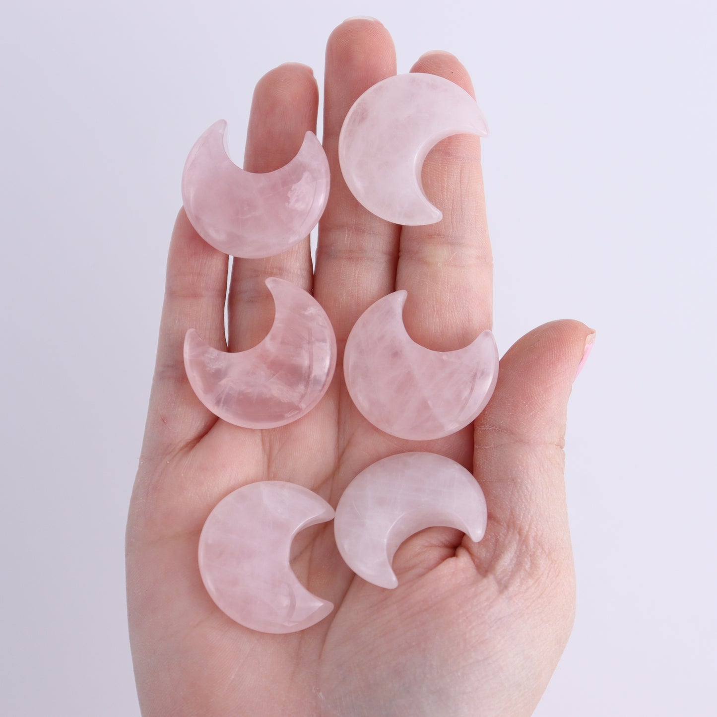 One Rose Quartz Moon | Mi Esperanza Minerals | Supplier of Crystals and Onyx