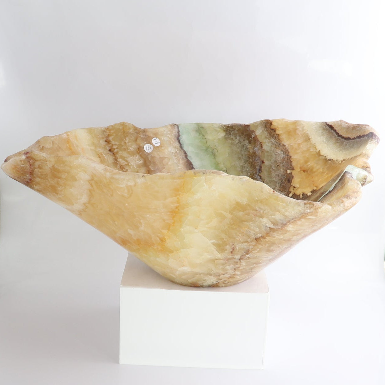 Mexican Onyx/Calcite Bowl 19" | Mi Esperanza Minerals | Supplier of Crystals and Onyx