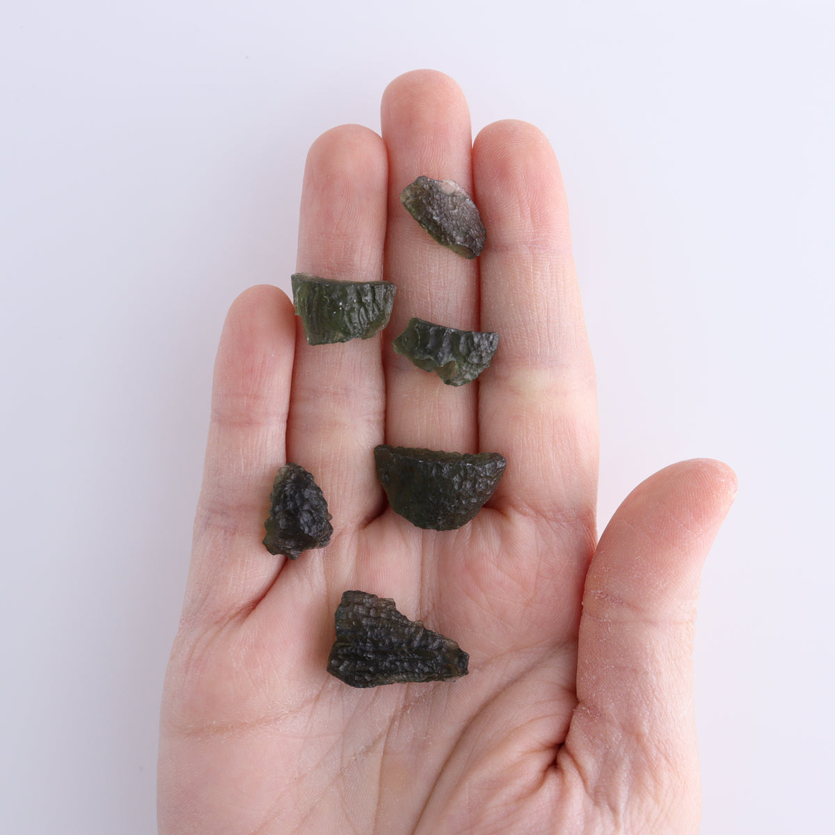 Moldavite Pieces Set of 6 | Mi Esperanza Minerals | Supplier of Crystals and Onyx
