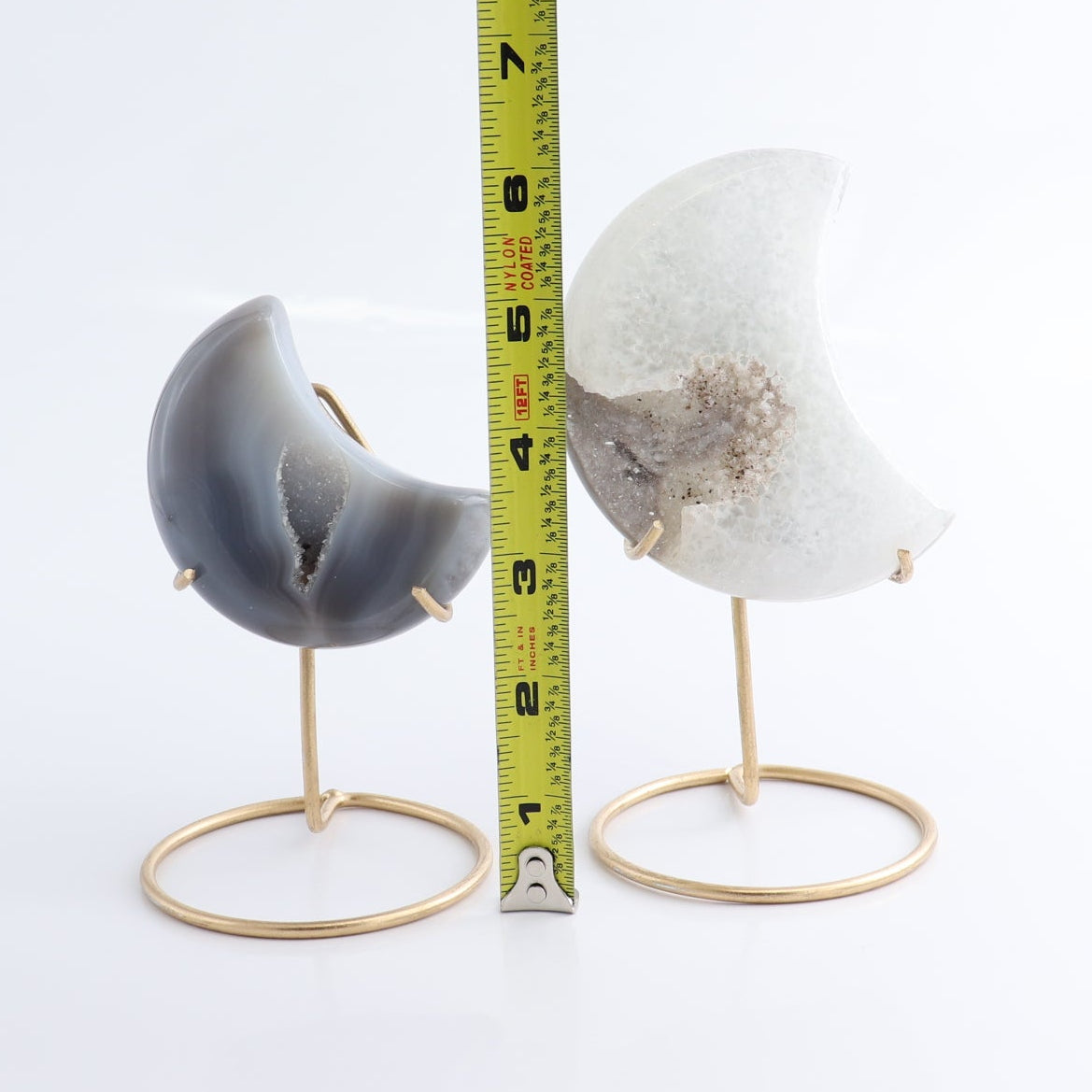 Agate Moons with Stand Set of 5 | Mi Esperanza Minerals | Supplier of Crystals and Onyx