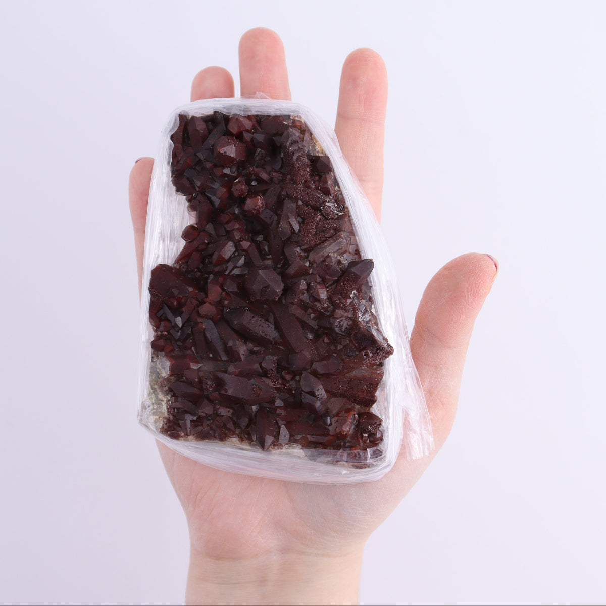 Quartz Hematite Inclusions Flat from Morocco | Mi Esperanza Minerals | Supplier of Crystals and Onyx