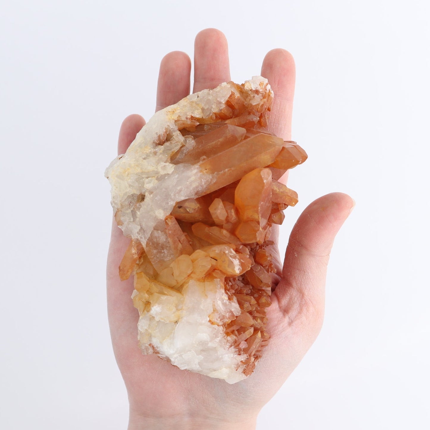 Dark Tangerine Quartz Clusters Set of 9 | Mi Esperanza Minerals | Supplier of Crystals and Onyx