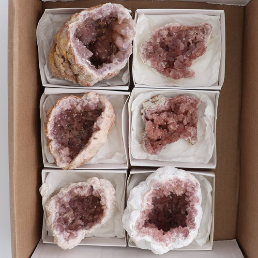 Pink Amethyst Geodes Set of 6