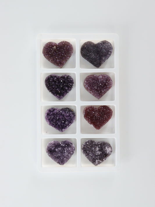 Amethyst Hearts Set of 8 - wholesale crystals