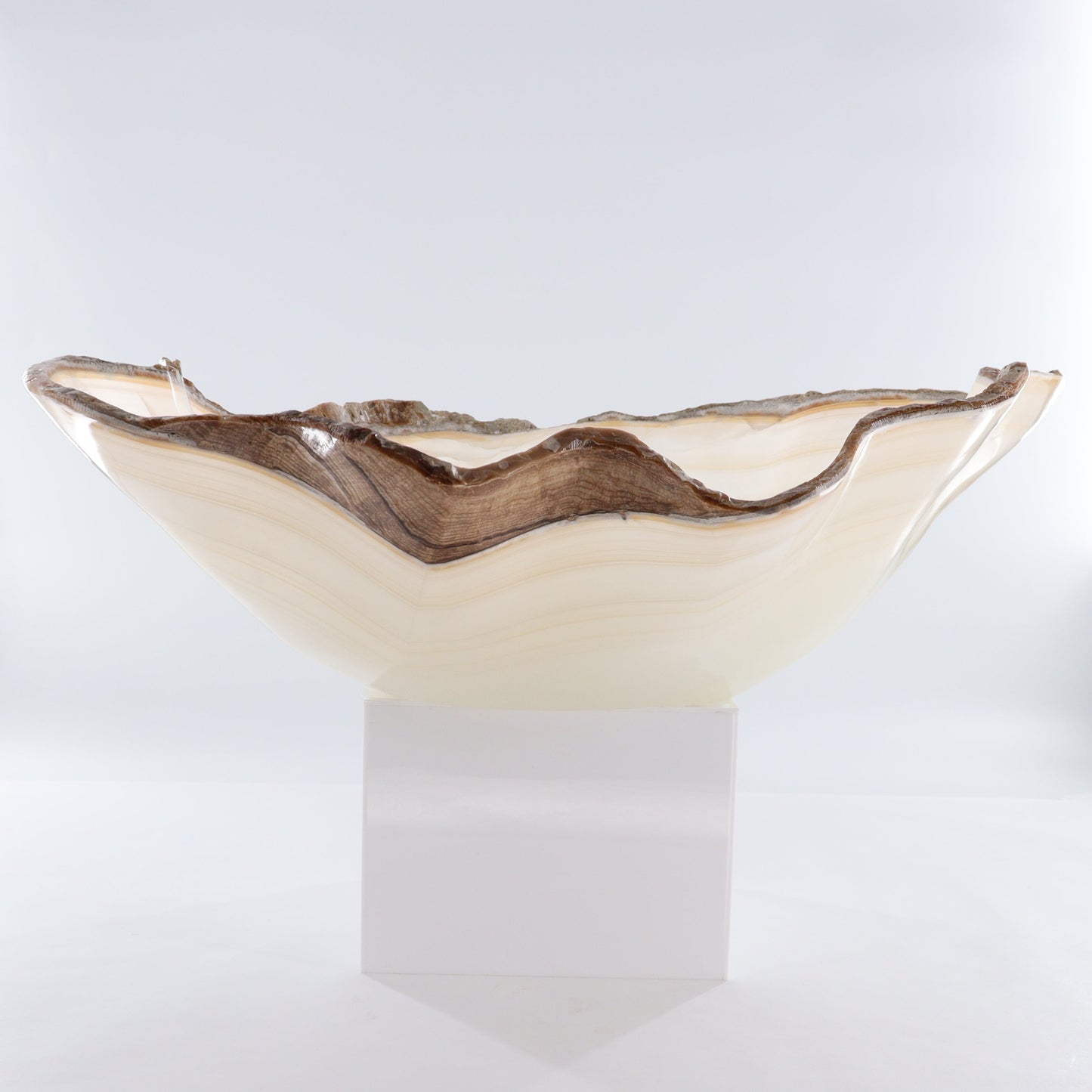 Mexican Onyx/Calcite Bowl 24" | Mi Esperanza Minerals | Supplier of Crystals and Onyx