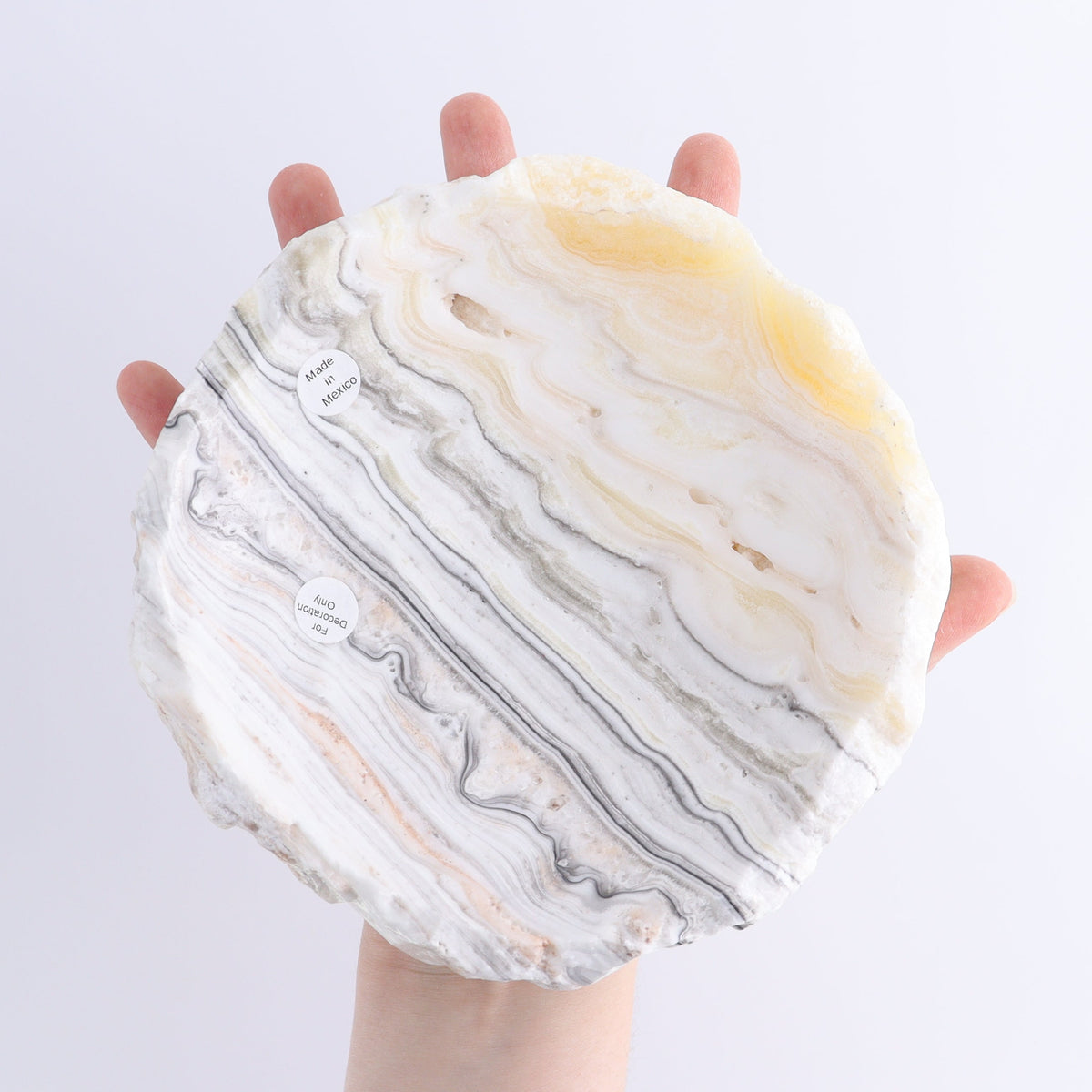 One Mexican Onyx/Calcite White Zebra Rustic Bowl | Mi Esperanza Minerals | Supplier of Crystals and Onyx