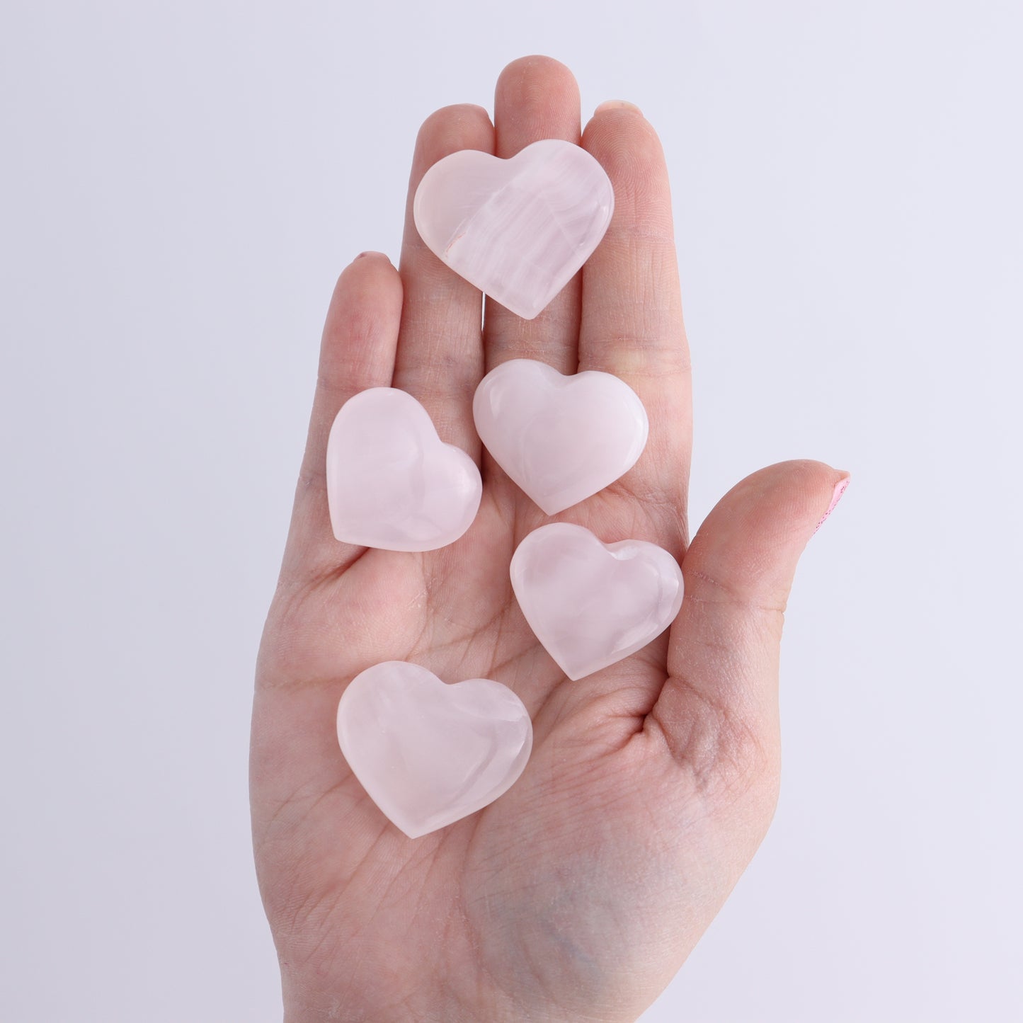 One Mangano Calcite Little Heart | Mi Esperanza Minerals | Supplier of Crystals and Onyx