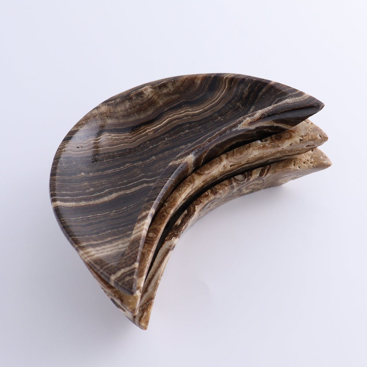One Chocolate Onyx Moon Dish | Mi Esperanza Minerals | Supplier of Crystals and Onyx