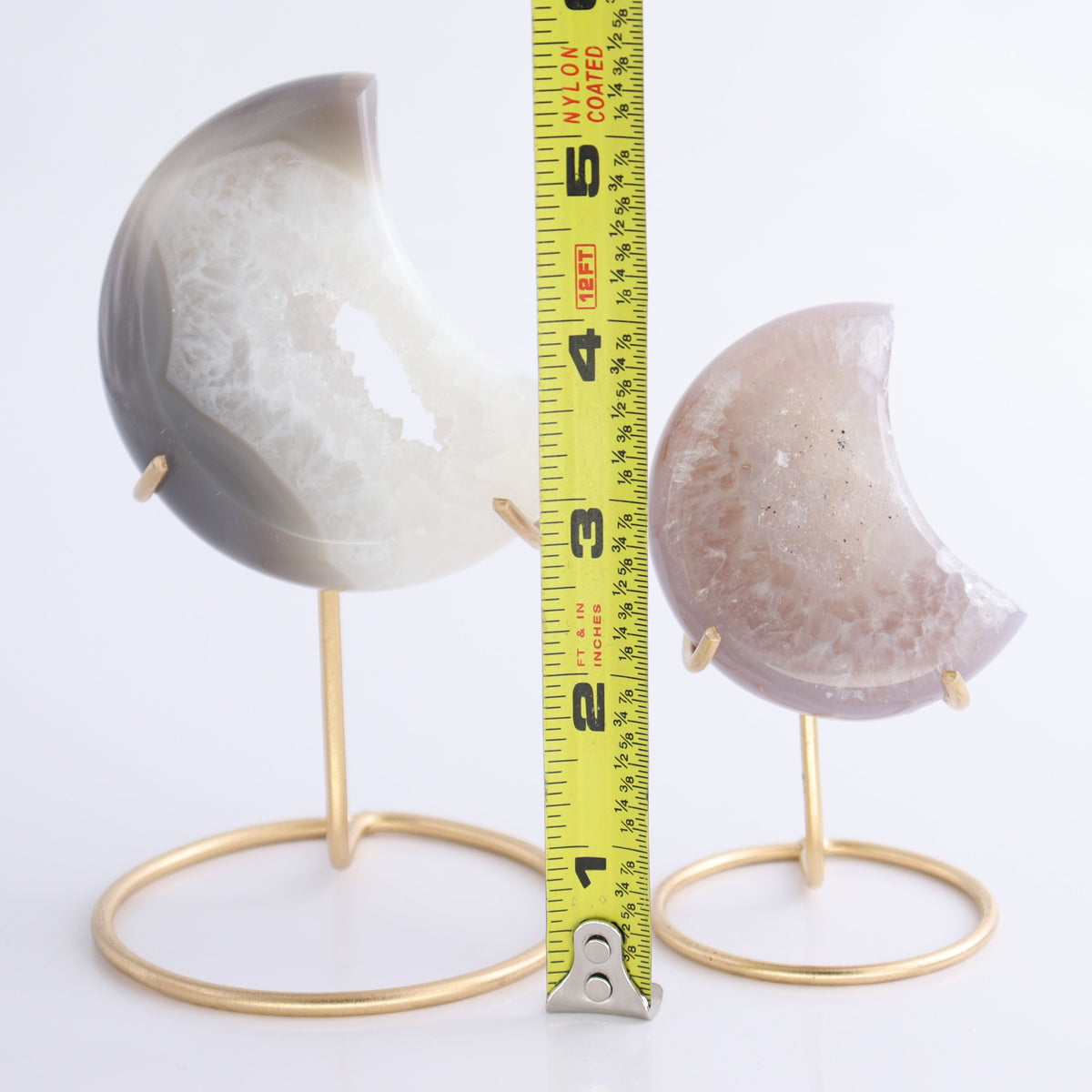 Agate Moons with Stand Set of 8 | Mi Esperanza Minerals | Supplier of Crystals and Onyx