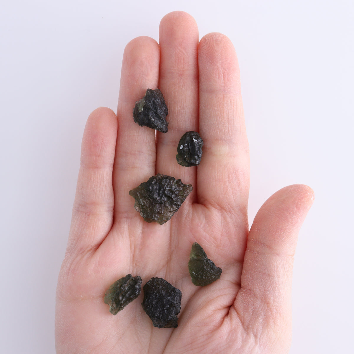 Moldavite Pieces Set of 6 | Mi Esperanza Minerals | Supplier of Crystals and Onyx