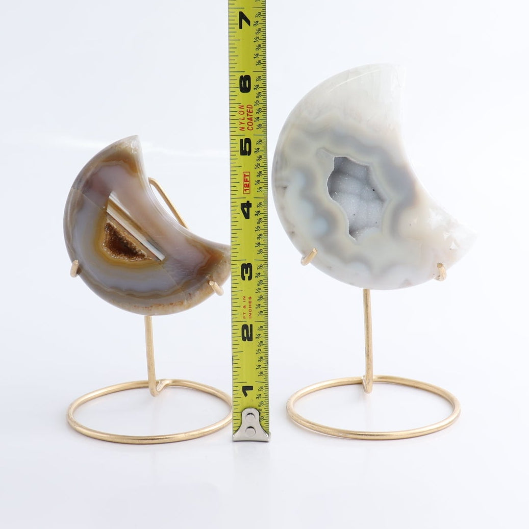 Agate Moons with Stand Set of 5 | Mi Esperanza Minerals | Supplier of Crystals and Onyx