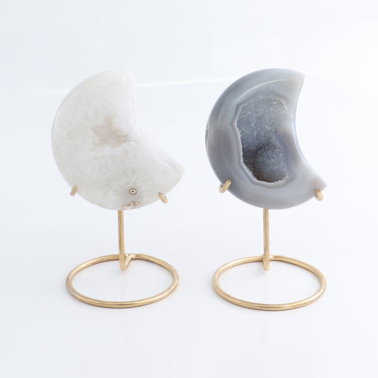 Agate Moons with Stand Set of 5