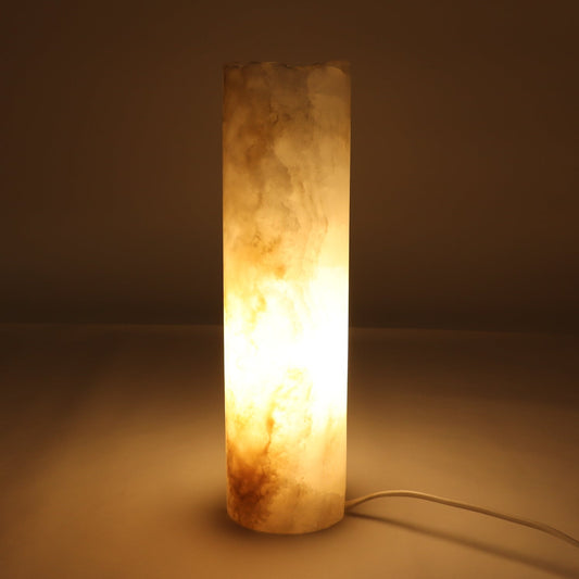 One 12" White & Honey Rough Top Onyx Lamp Blind