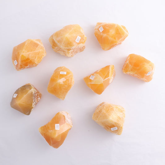 Orange Calcite Polished Tips Set of 9