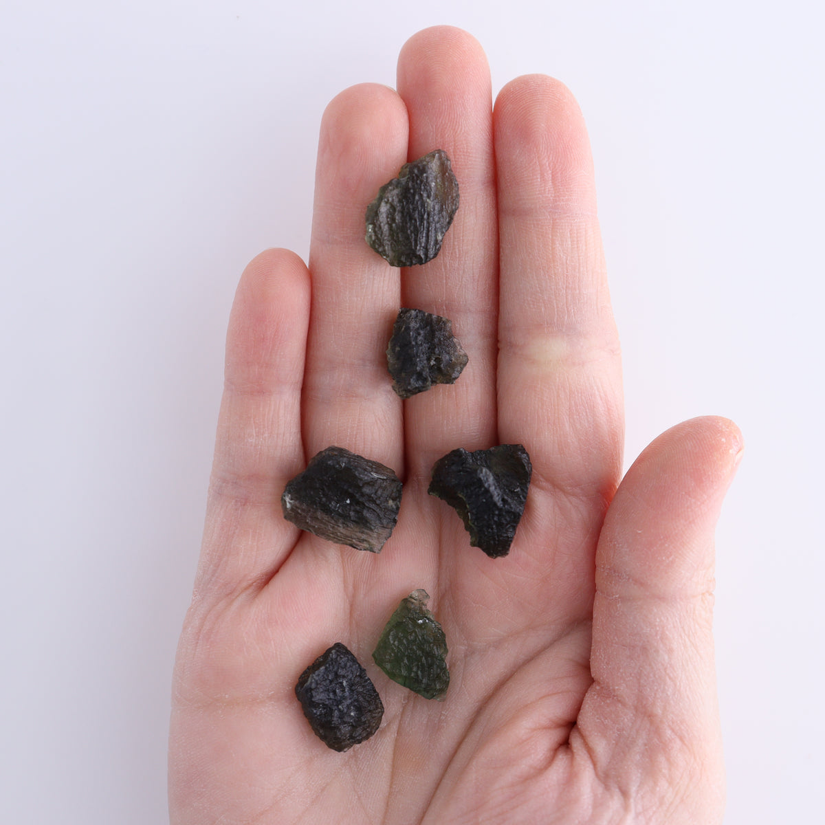 Moldavite Pieces Set of 6 | Mi Esperanza Minerals | Supplier of Crystals and Onyx