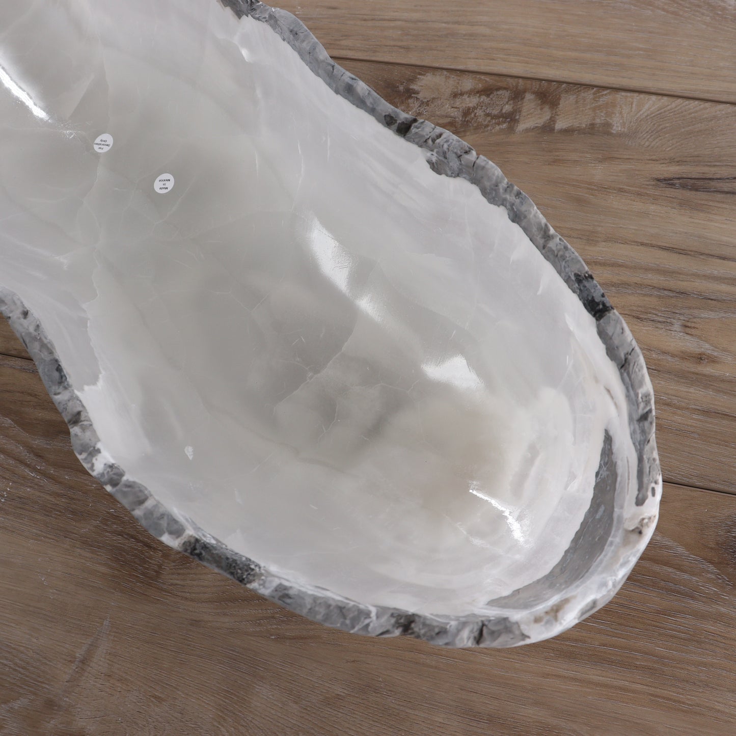 Mexican Onyx/Calcite Canoe Bowl 27" | Mi Esperanza Minerals | Supplier of Crystals and Onyx