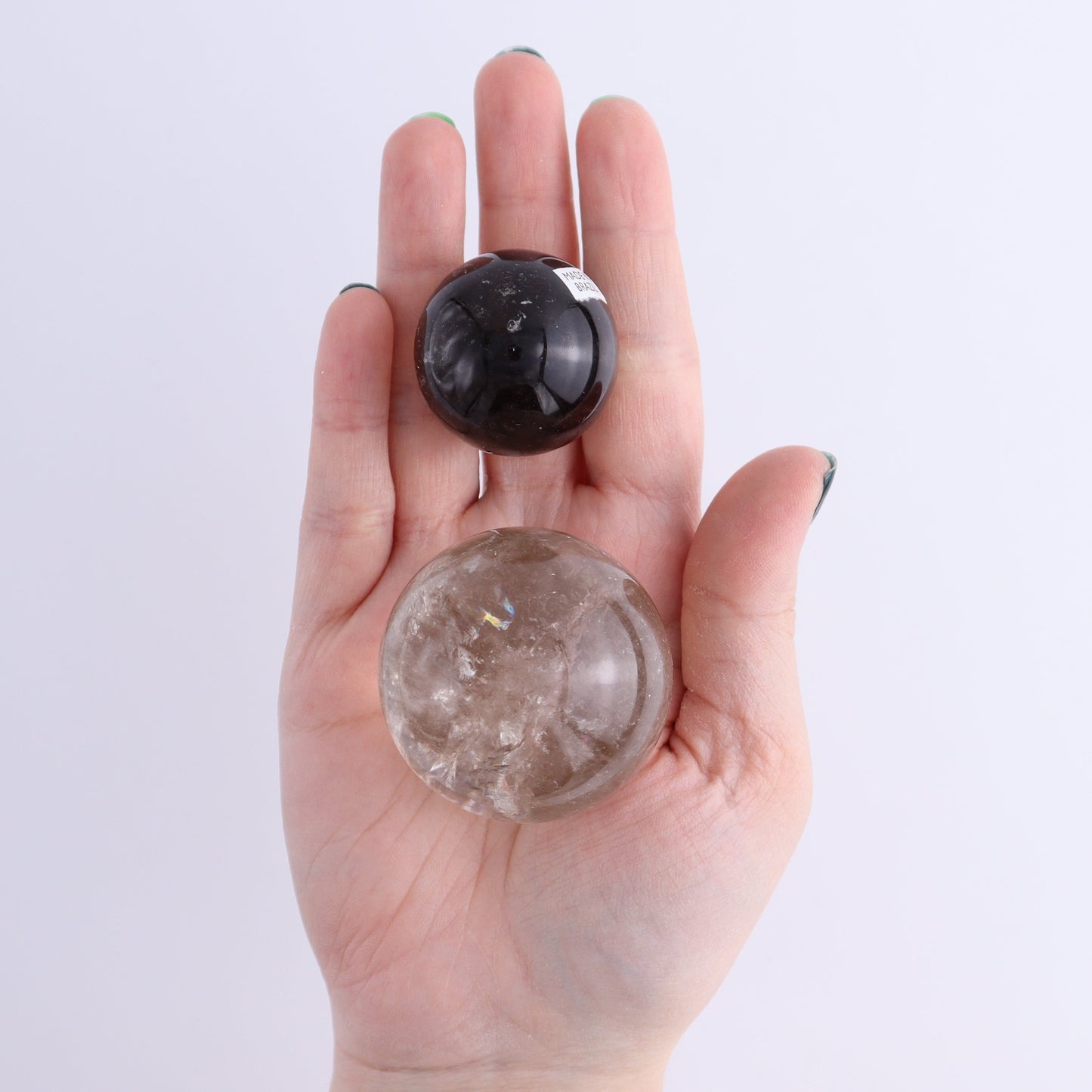 Smoky Quartz Spheres Set of 9 | Mi Esperanza Minerals | Supplier of Crystals and Onyx