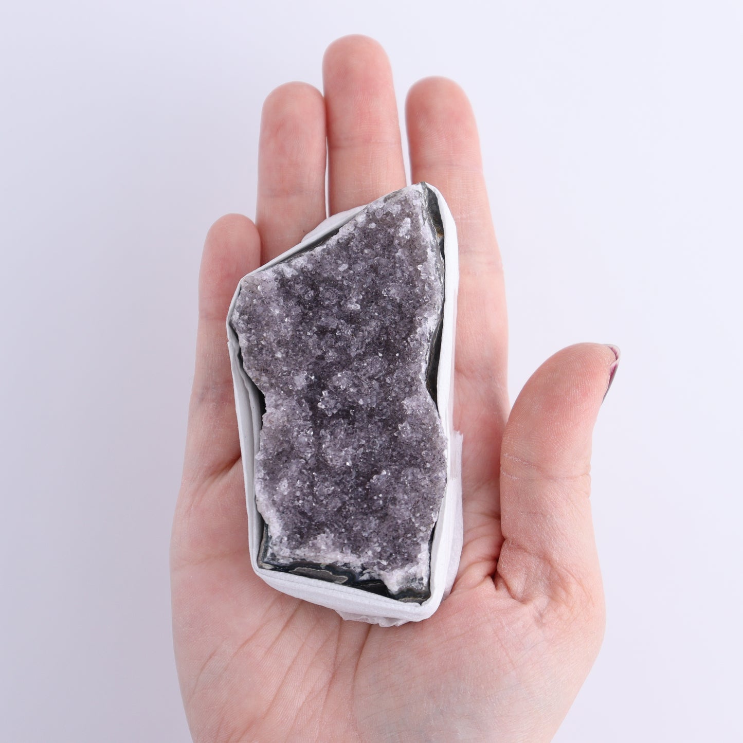 Uruguay Rainbow Amethyst Clusters Flat of 14