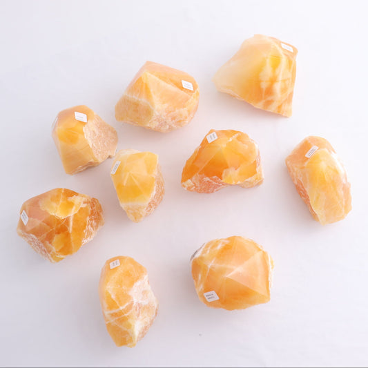 Orange Calcite Polished Tips Set of 9