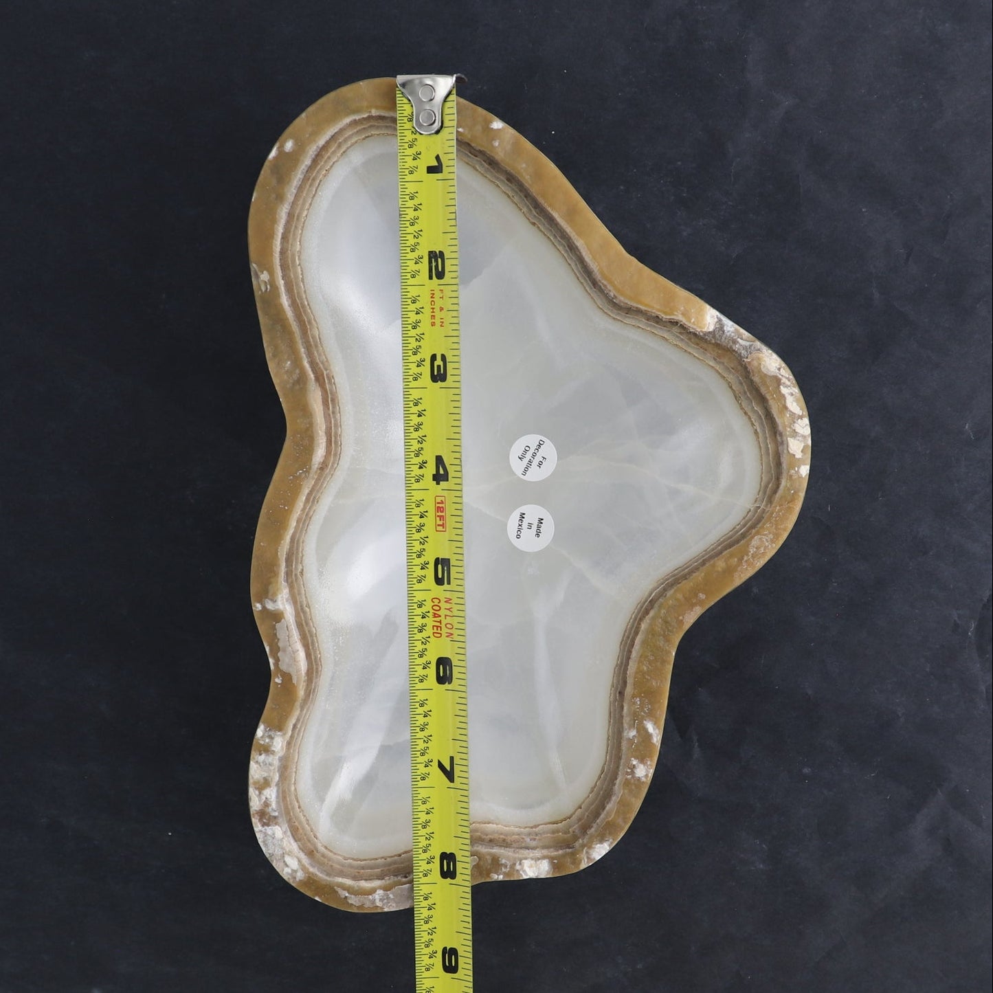 One Small Bowl Mexican Onyx/Calcite White Stone Edge