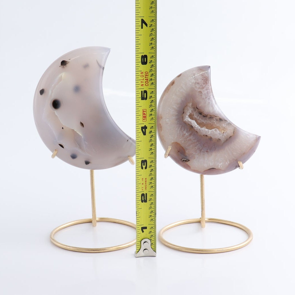 Agate Moons with Stand Set of 5 | Mi Esperanza Minerals | Supplier of Crystals and Onyx