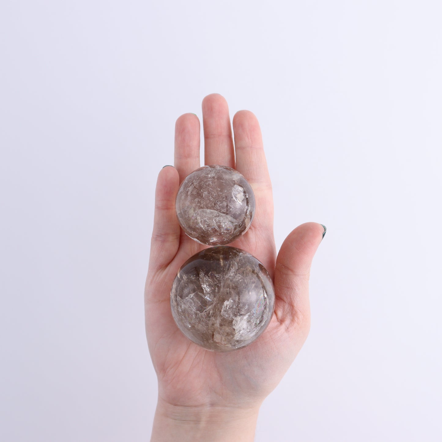 Smoky Quartz Spheres Set of 9 | Mi Esperanza Minerals | Supplier of Crystals and Onyx