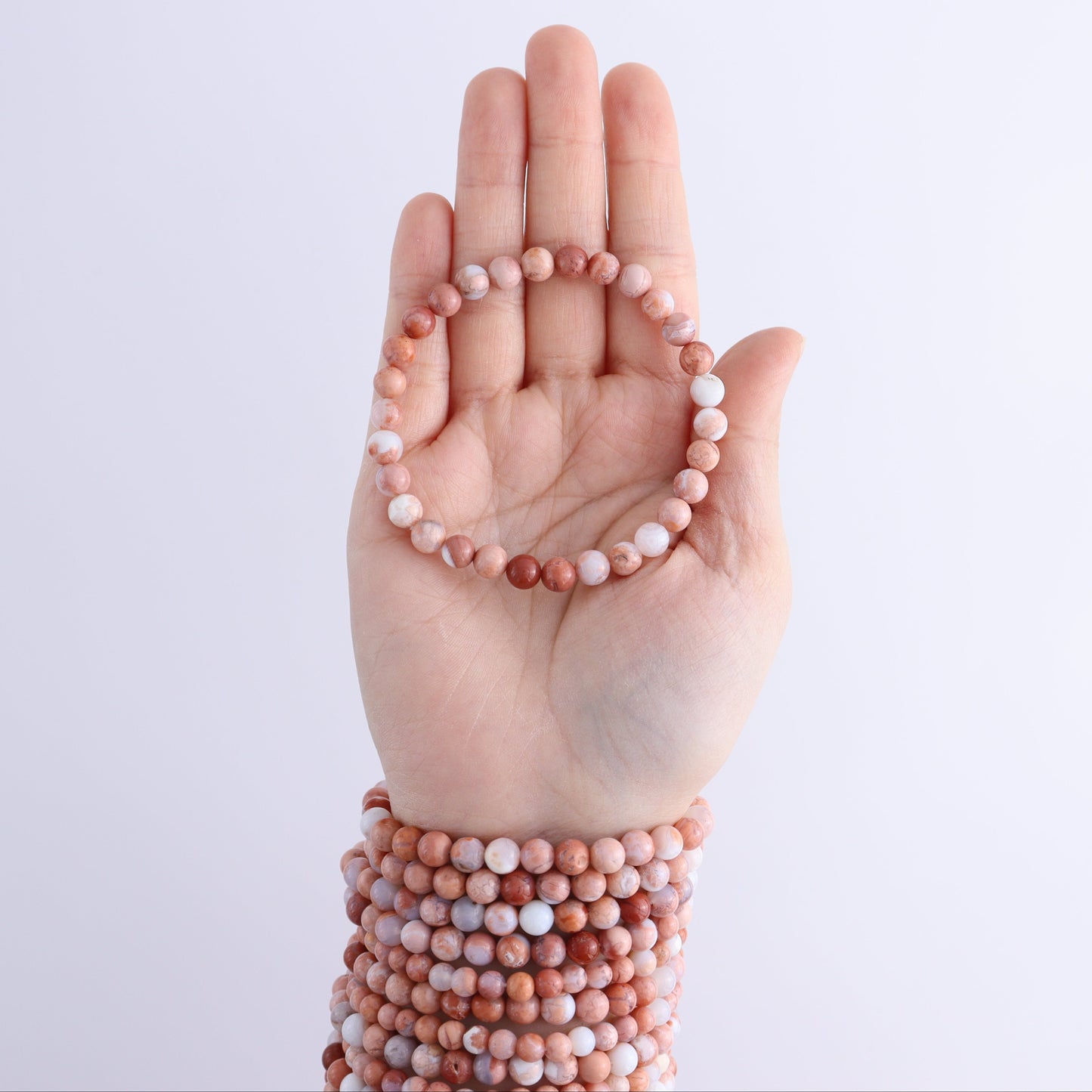 One Cotton Candy Agate 5 - 6 mm Bracelet | Mi Esperanza Minerals | Supplier of Crystals and Onyx