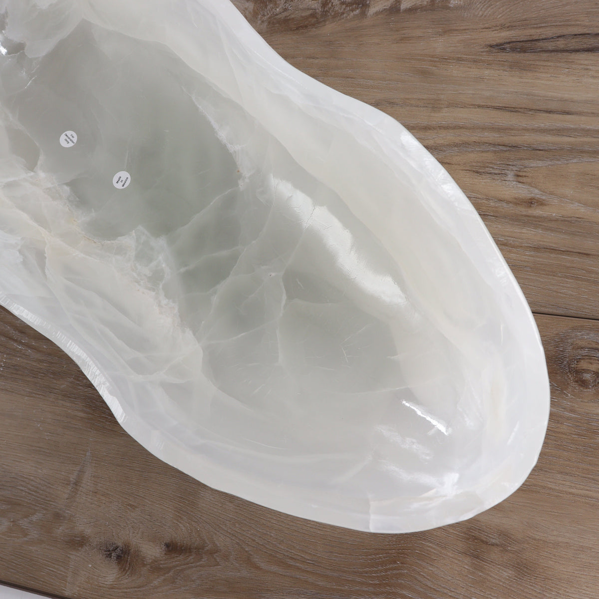 Mexican Onyx/Calcite Canoe Bowl 28" | Mi Esperanza Minerals | Supplier of Crystals and Onyx